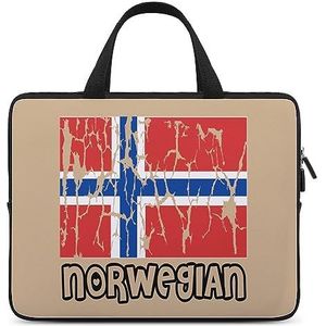 Norwegian Flag18 Laptop Tas Duurzaam Waterdicht Notebook Draagtas Computer Tas Aktetas 10 inch
