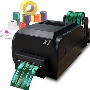 Satijnen lintdrukmachine, 1 rij/ 2 rijen/ 4 rijen digitale lintprinter met linthouder, stempeldrukmachine(Four rows)