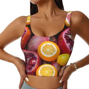 Fruit Foto Print Casual Wear Vrouwen Sport Vest Yoga Vest Workout Vest Voor Vrouwen Lichtgewicht Trendy, Zwart, S