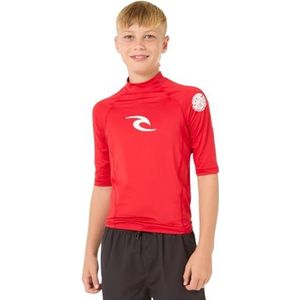 Rip Curl Boys Brand Wave UPF Short Sleeve Rash Vest 121BRV - Red Rip Curl Junior Size - 10Y