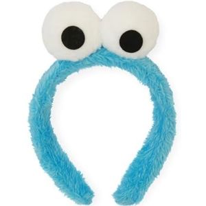 MIMIKRY Koekiemonster, pluche haarband met ogen, kostuumaccessoires, koekjesmonster, kleur: blauw
