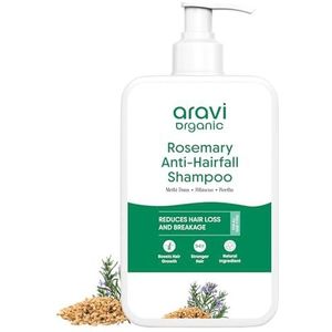 Aravi Organic Rosemary Hair Growth Shampoo | Helpt haaruitval te verminderen | Geschikt voor alle haartypes | 200 ml