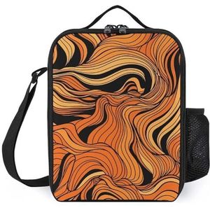 DJUETRUI Geïsoleerde lunchtas voor mannen vrouwen koeler draagtas herbruikbare lunchbox container oranje tijger print lunchtas voor werk picknick