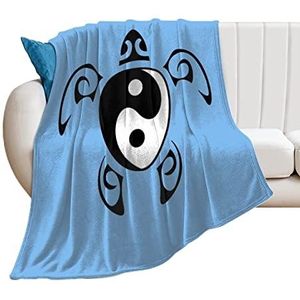 Zeeschildpad Yin Yang Zachte Fleece Deken voor Bed Sofa Gezellige Decoratieve Dekens Winter 150 x 200 cm (60 x 80 in)