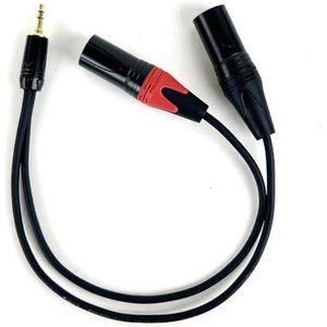3.5mm 1/8 ''TRS Jack naar 2 XLR 3Pin Kabel Adapter, Male naar Male/Vrouwelijke 3.5 naar Dual XLR Breakout Y Splitter Kabel 0.3 m-5 m (Color : D1001H-MM-Black-Red, Size : 1 m)