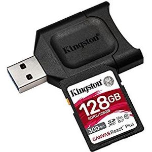 Kingston MLPR2/128GB SD-kaartlezer (128GB SDXC React Plus SDR2 MLP kaartlezer voor SD), SD-kaart