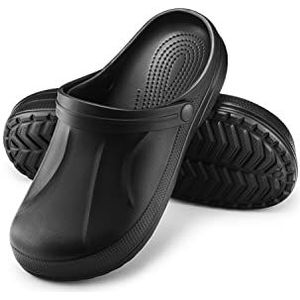 ESTRO Klompen Heren Tuinklompen Gom - Sanitaire Klompen Heren Tuinschoenen Gom Schoenen Zomer Muiltjes F06 (44, Zwart)