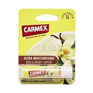 Carmex Vanilla Ultra Moisturising Lip Balm SPF15 For Dry, gekraakte lippen 4,25 g