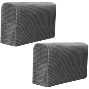 TYNXK Hoes voor fauteuilhoes, 2 stks/pak, antislip hoes, effen hoes voor bank, fauteuil, armleuning, antislip fauteuil, beschermende bank en meubelbeschermer (donkergrijs)