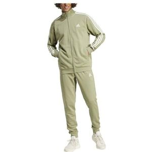 adidas Heren Basic 3-Stripes French Terry Track Suit, tent green/off white, XL