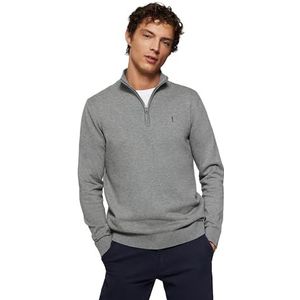 Polo Club Gebreide Trui in Gemêleerd met Staande Kraag Heren -100% Katoen - Rits - Pullover Zipper