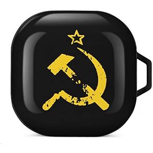 Russische Sovjet-vlag hamer en sikkel oordopjes hoesje compatibel met Samsung hard shell beschermhoes zwart stijl