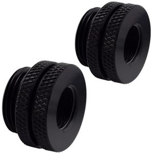 MARRTEUM G1/4"" Pass-Through Fittings Extender Connector met verzegelde O-ring voor computer waterkoelsysteem, zwart, 2 stuks