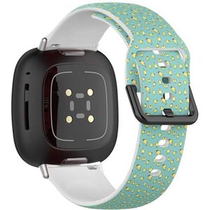 Sportbandje compatibel met Fitbit Sense / Sense 2 / Versa 4 / Versa 3 (kinderkippen verschillende posities) siliconen armband accessoire