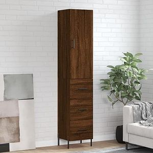 XGWKCNV Furniture select-Highboard Bruin Eiken 34,5x34x180 cm Engineered Wood