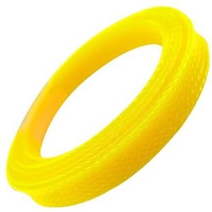 FOVAOK PET uitbreidbare kabelhuls 3/4/6/8/10/12/14 mm strak gevlochten hoge dichtheid hardheid geïsoleerde lijnbescherming draadwikkelschede (geel, 12 MM_20 m)