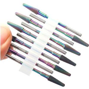 Nagelboorset, Nagelboortjesset for manicure, verpakking van 10 stuks Carbide aardbeinagelboortjes for manicure Gellak verwijderen Multicolor(No15 10pc(r2))