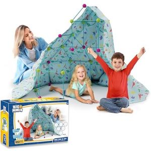 VEVOR Kinderspeeltent, Tipi-tent voor kinderen van 1-5 jaar, Peutertent met mat en decoratieve pluchen ballen, Kindertent met ramen voor binnen- en buitengebruik, Beige