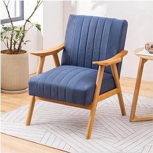FZDZ Massief houten frame tech stof lounge stoel slaapkamer woonkamer fauteuil comfortabele gestoffeerde enkele sofa stoel (E)
