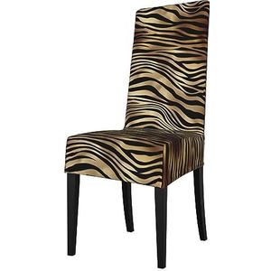 KemEng Afrikaans Zwart Goud Zebra Dierenhuid Sepia, Stoelhoezen, Seat Protector Stretch Eetkamerstoel Slipcover Seat Cover voor Stoelen