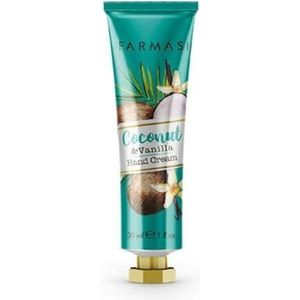 Farmasi Coconut & Vanilla Handcrème | Handcrème vanille en kokosnoot | Lichte en gemakkelijk intrekkende formule, verrijkt met sheaboter, ideaal voor dagelijks gebruik, 30 ml