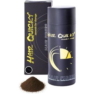 Hair Quicky® Premium Hair Fibers, shaar, direct effect bij geheime hoeken, gedeeltelijke gladheid, haaruitval en licht haar, voor mannen en vrouwen, natuurlijke keratine | 28 g | donkerbruin