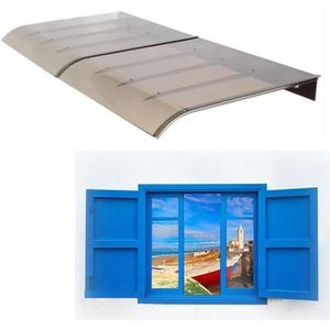 Utdoor Luifel Gebogen Deur Raam Luifel Luifel Modern Design UV Water Regen Weerstaan ​​Patio Veranda Luifel (Kleur : Bruin, Maat : 50x50cm)