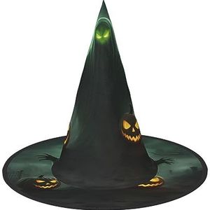 SSIMOO Green Ghost Horror Halloween pompoen Halloween feesthoed, grappige Halloween-hoed, brengt plezier op het feest, maak je de focus van het feest