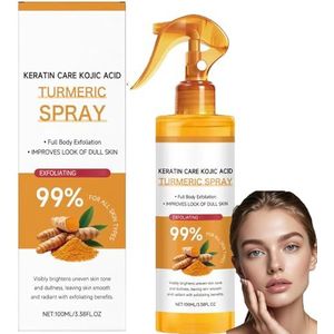 Peel Shot Keratine Verzorging Kojiczuur Kurkuma, Kojiczuur Kurkuma Body Scrub Shot, Verwijder van dode huidcellen voor het gezicht, exfoliërende lichaamsspray met retinol, voor alle huidtypes.