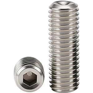304 roestvrij staal koolstofstaal zeskant inbus stelschroeven stelschroef bout M1.6 M2 M2.5 M3 M4 M5 M6 M8(304 Stainless steel,3MM_M3 (100PCS))