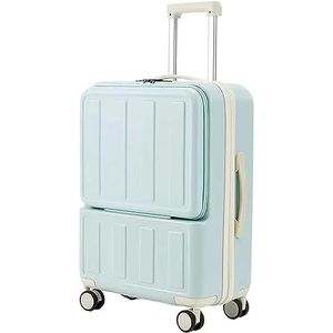 Trolley Case Koffer Koffers Met USB-oplaadpoort Bagage Uitbreidbaar TSA Cijferslot Bagage Bagage Lichtgewicht (Color : Blue, Size : 22inch)