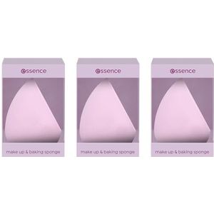 essence make-up & baking spons, make-up spons, nr. 01, nanodeeltjes vrij, verpakking van 3 (3 x 1 stuks)