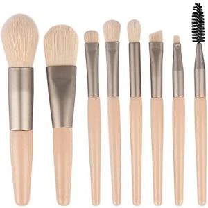 Make-upborstels, Blush-borstel, Make-upborstelset, Make-upborstels, 8 mini-make-upborstelset Zacht met een set borstels, oogschaduwborstel, los poeder, schoonheidsmake-upborstel, volledige set