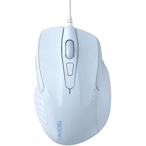 TECKNET Muis met kabel, computermuis met 6 knoppen, 6400 dpi, ergonomische optische zakelijke bekabelde muis voor pc, laptop, USB-kabel 150 cm