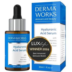 HYDRATEREND SERUM MET HYALURONZUUR - Gezichtsserum voor vrouwen en mannen - Anti-aging - Hyaluronzuur moisturizer met vitamine C en aloë vera - Huidverhelderende moisturizer van DERMAWORKS