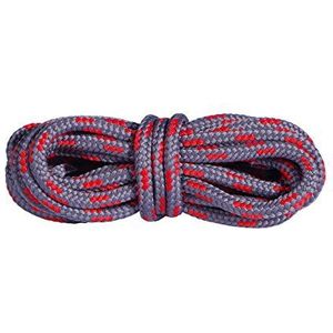 Mountval Veters, Prestatiegerichte Schoenveters voor Wandelen en Buitenlaarzen, Enorm Sterk, Gemaakt in Europa, 1 Paar (150 cm - 60 inch - 7 tot 8 paar ogen / 8431 - donkergrijs with rood)