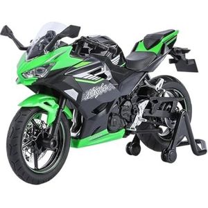 Legering Motorfiets Model 1/12 Voor Kawasaki Ninja 400 Speelgoedmotorfiets Miniatuur Gegoten Metalen Model Met Geluid En Licht Verzamelcadeau Motorcycle replica(Zwart)