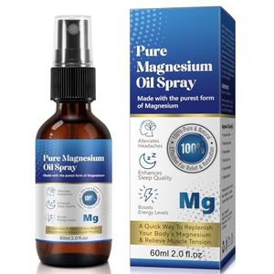 Ultra Pur magnesiumoliespray, 60 ml, 100% natuurlijk, zuivere zechsteen-olie van organische magnesium, massageolie, perfect voor ontspanning van sport en spieren, vloeibaar magnesiumchloride