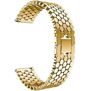 LUGEMA 22mm roestvrijstalen horlogeband compatibel met Samsung Galaxy 46mm Gear S3 Classic Frontier Band Galaxy Watch 3 45mm armband Link Strap (Color : Gold, Size : 22mm)