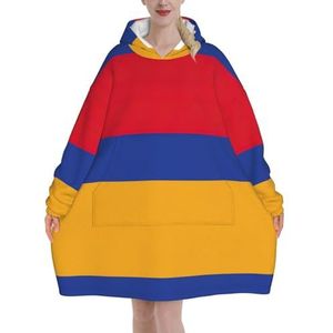 Oversized Vlag Van Armenië Hoodies Vrouwen Uk Pluizige Deken Hoodie Sherpa Vrouwen Fleece Draagbare Deken Mannen