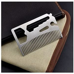 DieffematicSZ kam Beard Comb Styling Comb Stainless Steel Oil Comb (Color : Plata)