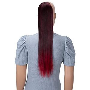 CAISHA 60cm Haarstukje Vlecht Paardenstaart Haarextensies Glad Zwart Rood Mix HCB1