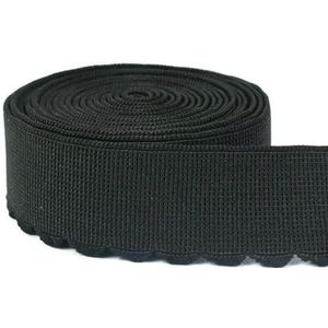 5/10Meters 10-50mm Zwart Wit Nylon Elastisch Band Kant Rubber Tape voor BH Ondergoed DIY Kleding Riem Naai Accessoires-Zwart-20mm-10Meters