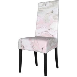 YTAFONPO Roze abstracte inkt marmer grijs artistieke print grote stoelhoezen voor eetkamer, zachte stretch stoelhoes voor grote eetkamerstoel, wasbare afneembare stoelbeschermer, set van 4