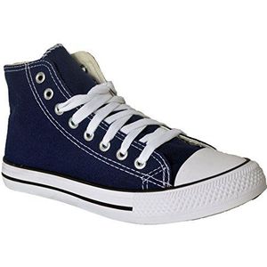 Dames dames meisjes canvas lage top veterschoenen sneakers sneakers pumps plimsolls maat 36-42, marineblauw, 36 EU
