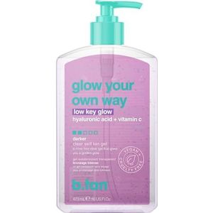 b.tan Dark Clear Self Tan Gel | Glow Your Own way, Low Key Glow - Transfer-Resistant Sunless Tanning Gel, Packed with Hyaluronic acid & Vitamin C, 16 Fl Oz