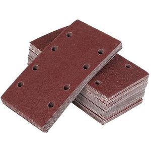 ZGXNYI 80 stuks rechthoekig schuurpapier van aluminiumoxide met haak en lus, antistatisch, 8 gaten, schuurpads, korrel 40-400, polijstpad voor schuurpapier