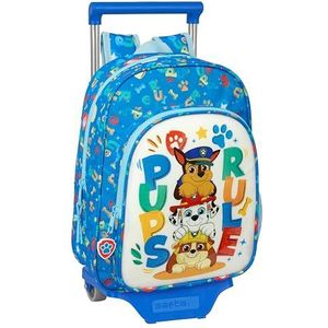 Paw Patrol Pups Rule, kindermateriaal, ideaal voor kinderen, comfortabel en veelzijdig, kwaliteit en duurzaamheid, Blauw, Standaard, rugzak met trolley