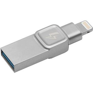 Kingston DataTraveler Bolt Duo C-USB3L-SR128G-EN 128GB Flash Drive (speciaal ontworpen voor gebruik met iPhone & iPad Werkt met iOS 9.0+, neem meer foto's en video's op) zilver