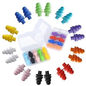 Oordoppen voor slaapruisonderdrukking, 10 paar herbruikbare oordopjes voor slapen, concert, reizen, werk, snurken, 10 kleuren, 33dB SNR